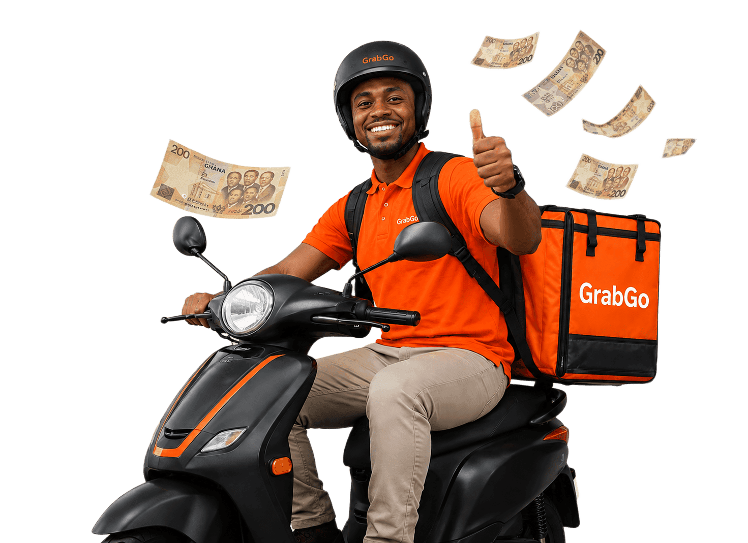 GrabGo delivery rider on scooter